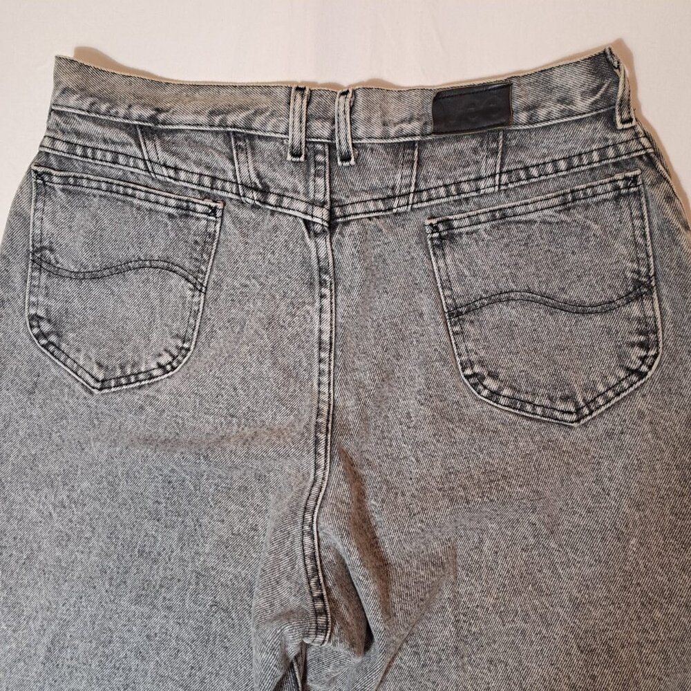 LEE Riders Jeans Women's Size 18 PET.  Gray Denim‎ High Rise Tapered USA made - Picture 5 of 14